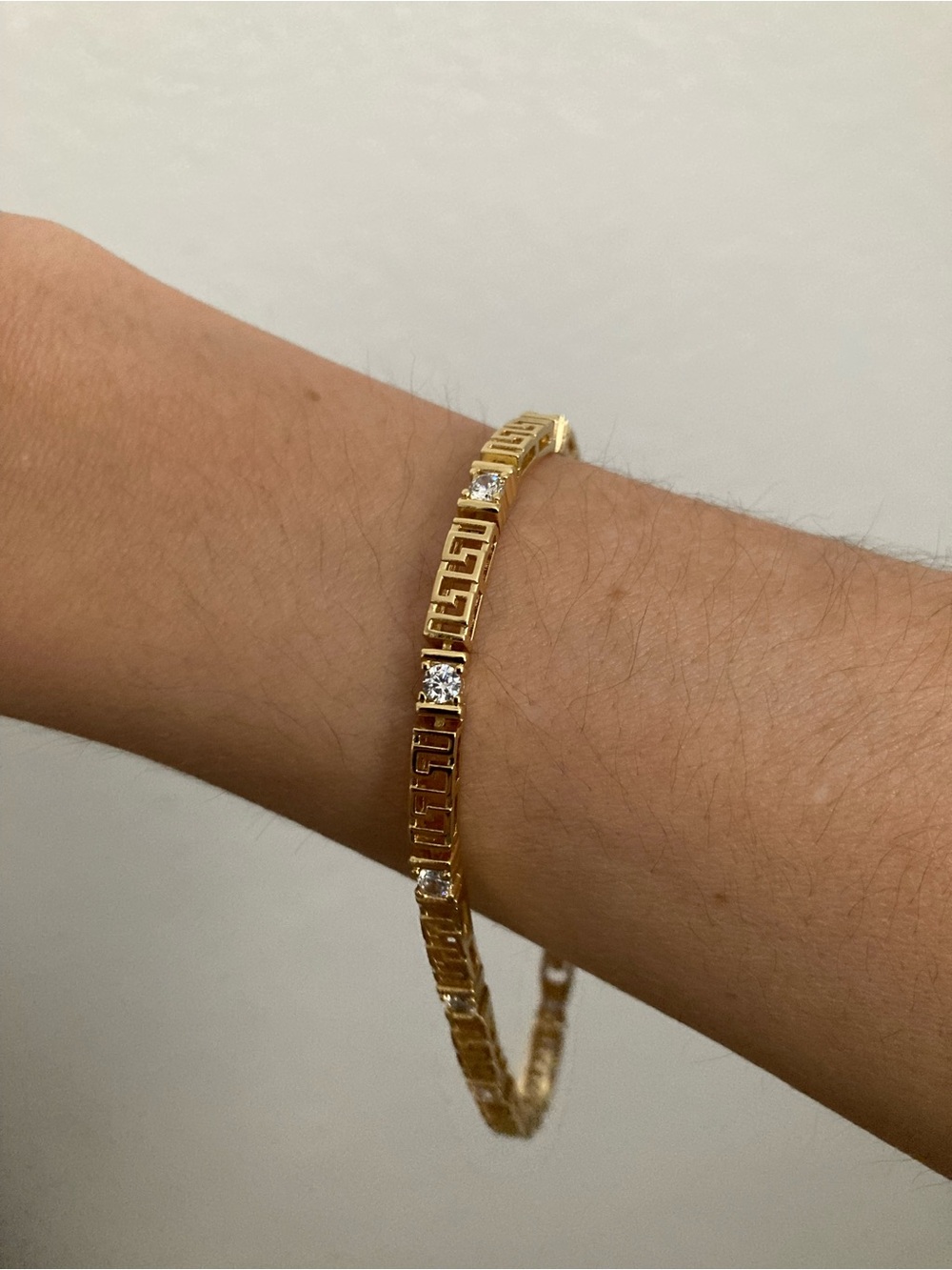 New Vanessa Mooney Gold CZ tennis dainty bracelet